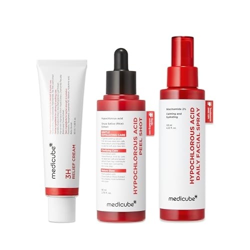 image:imagemedicube 3H Clear Skin Rescue Trio 3H Relief Cream Hypochlorous Acid Peel Shot and Power Soothing Spray For Irritated Skin and Soothing Care Korean Skincare