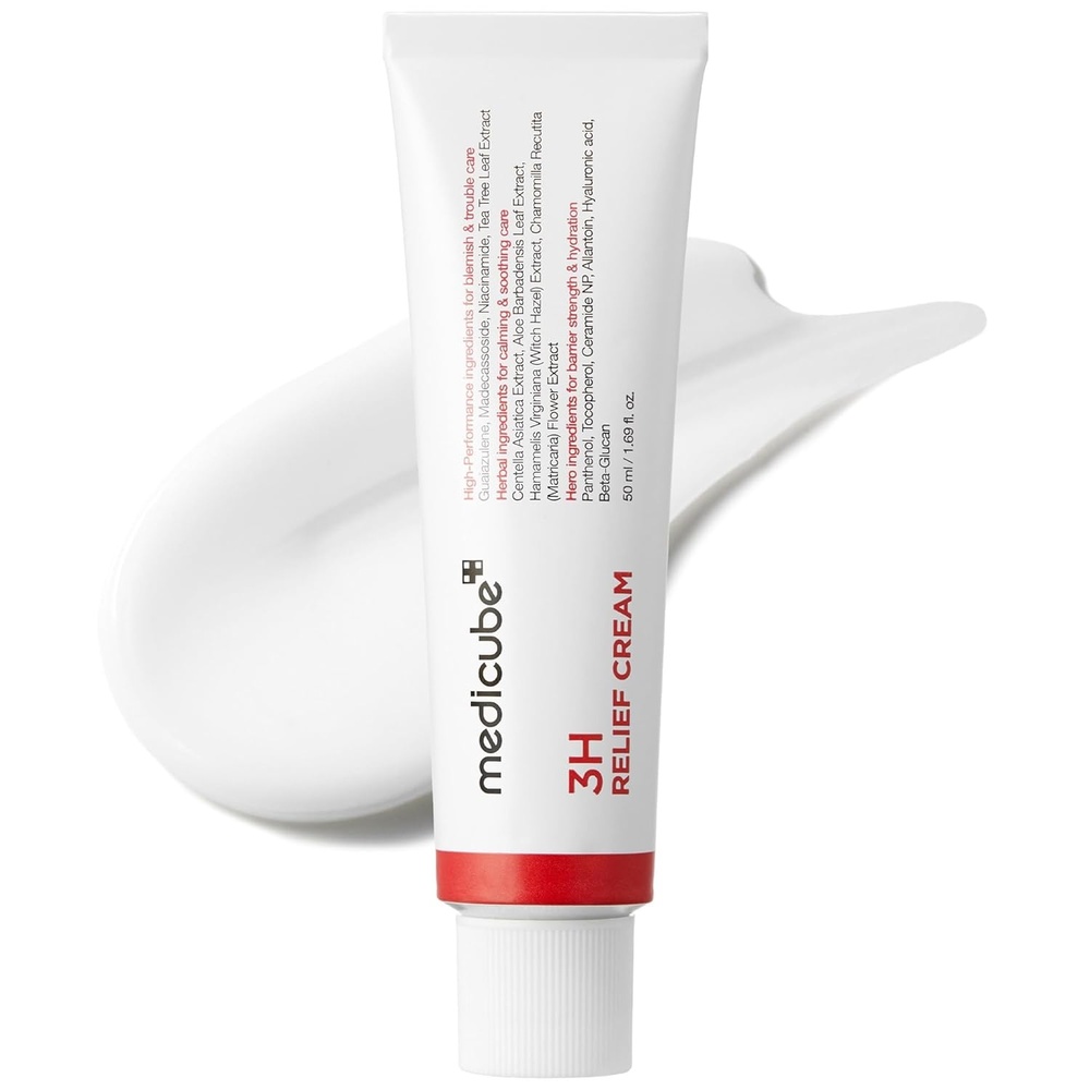 image:imagemedicube 3H Daily Relief Cream for All Skin Types amp After Spot Care Lightweight Comforting amp Soothing Moisturizer Guaiazulene Centella Ceramide for Balance and Hydration Korean Skincare
