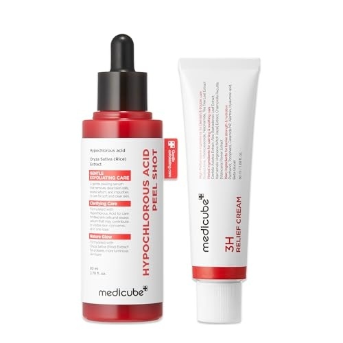 image:imagemedicube Clear amp Calm Skin Duo Hypochlorous Acid Peel Shot and 3H Relief Cream Gentle Exfoliating Serum for Dead Skin Cells and Calm with Daily Soothing Moisturizer For Clearer Smoother Skin
