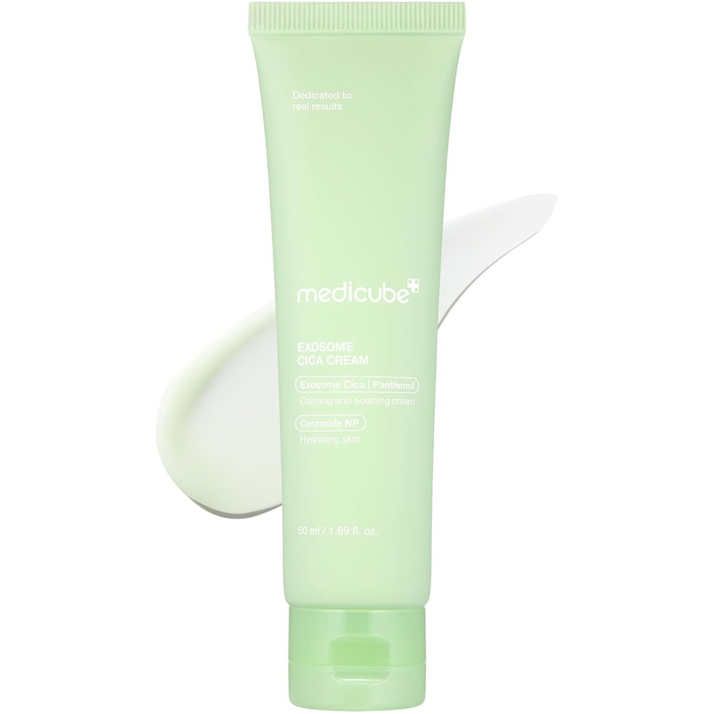 image:imagemedicube Exosome Cica Tea Tree Cream for Sensitive Skin with Centella Asiatica help reduce redness and breakouts Lowirritating Moisturizing Daily Texture Care Korean Skincare 17 fl oz