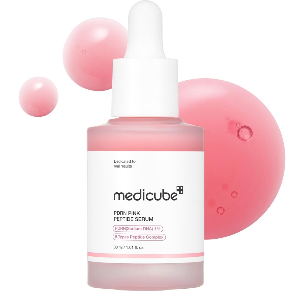 image:imagemedicube PDRN Pink Peptide Serum with Salmon DNA Pink Glow Serum with Peptides amp Niacinamide for Hydration amp FirmLooking Skin Uneven Tone Care Korean Skincare 101 fl OzPink