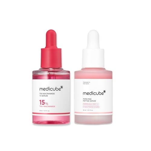 image:imagemedicube Ultimate Clear Glass Skin Serum Duo TXA  Niacinamide 15 Glow Facial Serum and PDRN Pink Peptide Serum for Uneven Skin Tone and Texture  Korean Skincare Gifts for Women