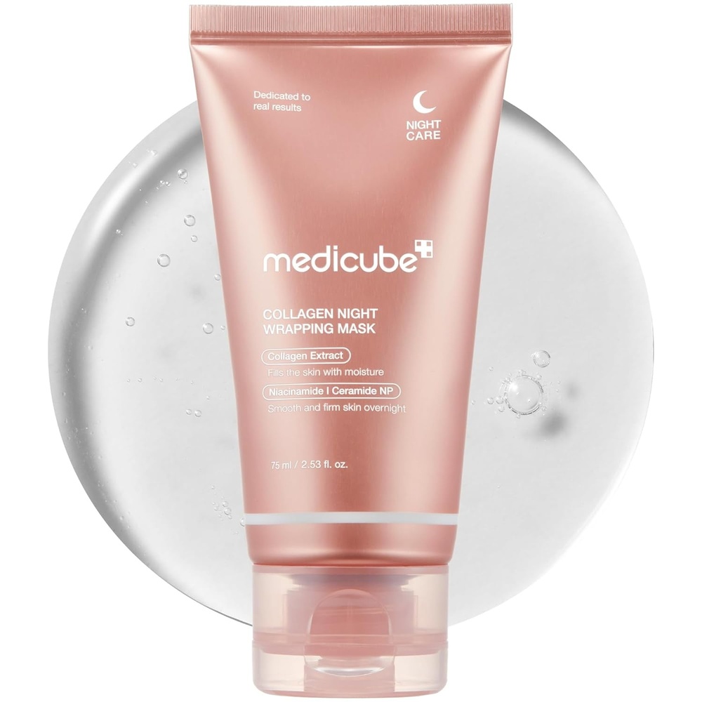 image:imagemedicube Wrapping Mask Collagen Overnight Peel Off Facial Mask Elasticity amp Hydration Care Reduces Sagging amp Dullness Hydrolyzed Collagen For Glowing Skin Korean Skin Care 253 flozCollagen