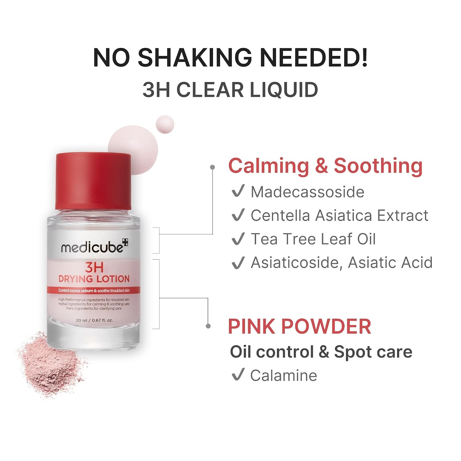 image:imagemedicube 3H Overnight Drying Lotion for Targeted Spot Care Spot Care for Troubled amp Oily Skin Calming Care with Calamine Centella amp Tea Tree Korean Skincare 067 fl oz071 Ounce Pack of 1