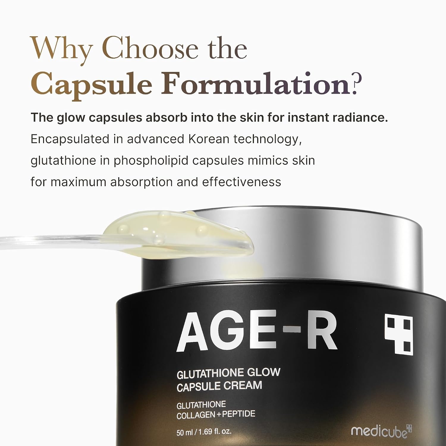 image:imagemedicube AGER Glutathione Glow Capsule Facial Cream Plump amp Hydrating Moisturizer with Collagen Peptide Soothing amp Glow Care Korean Skincare 169 floz169 Fl Oz Pack of 1
