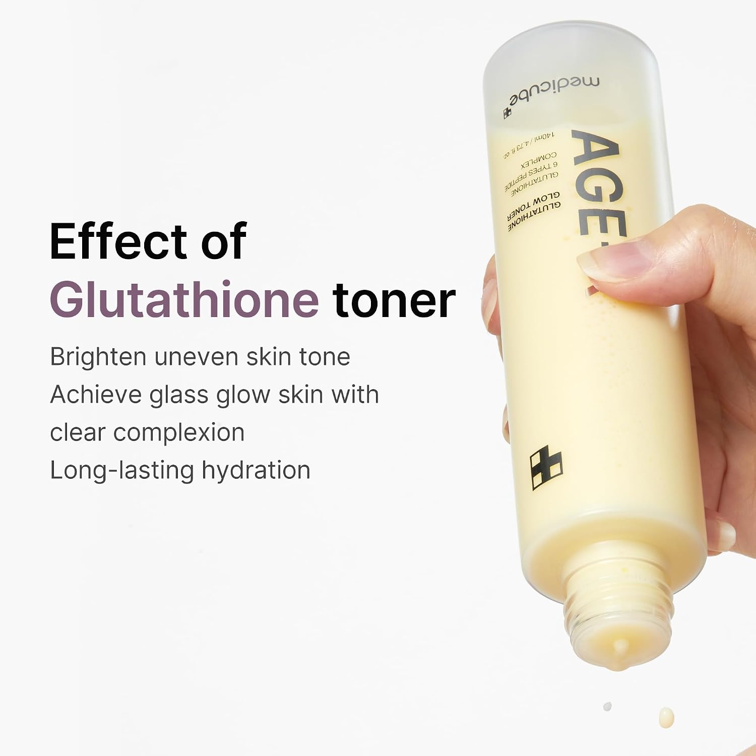 image:imagemedicube AgeR Glutathione Glow Milky Toner LowIrritation Double Layer Toner for Glass Glow Skin with Peptide Radiance Hydration Care Korean Skincare