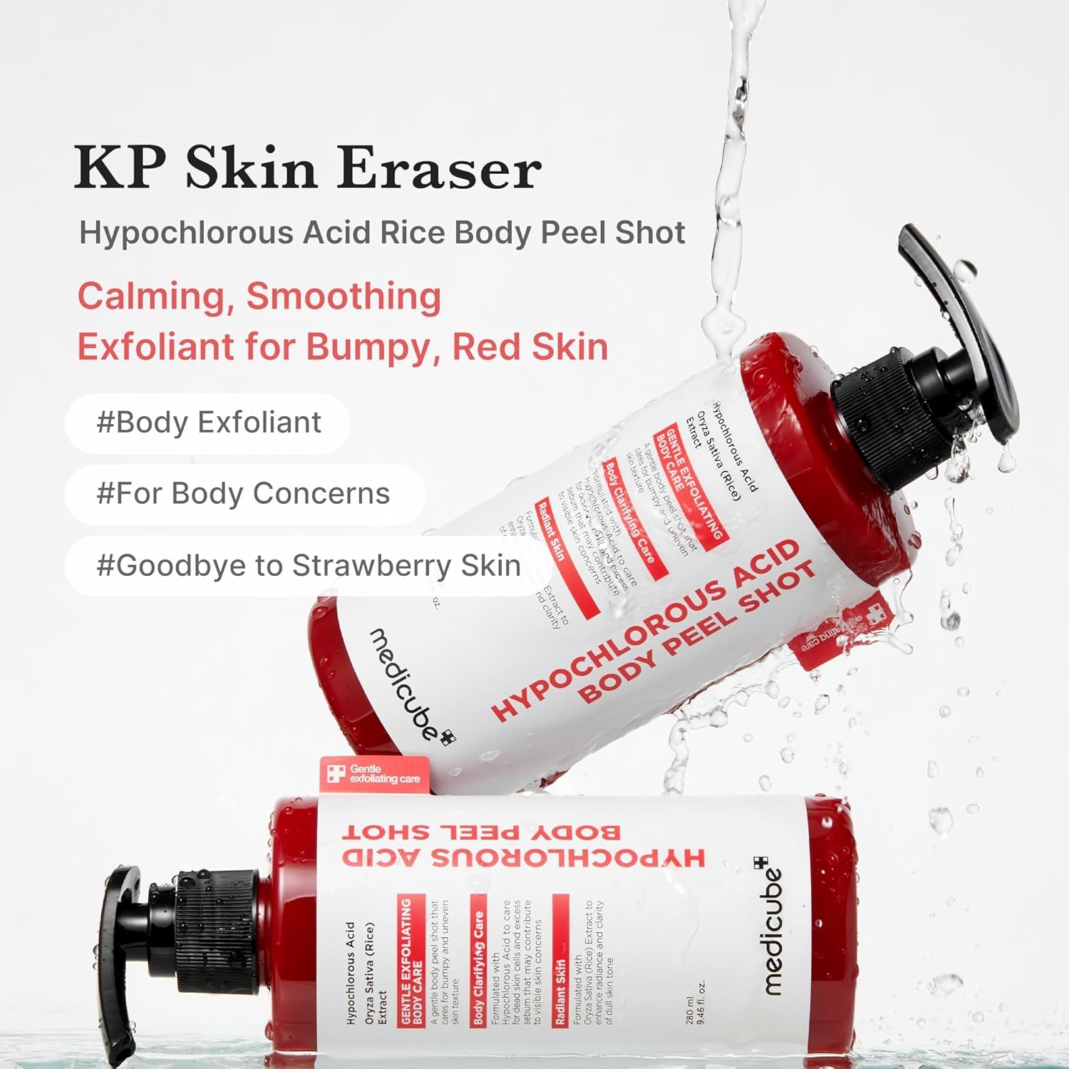 image:imagemedicube Body Peel Shot with Hypochlorous Acid Gentle Body Exfoliating for Dead Skin Cells amp Uneven Texture Rice Extract Panthenol for Hydrating amp Smoothing 946 floz946 Fl Oz Pack of 1