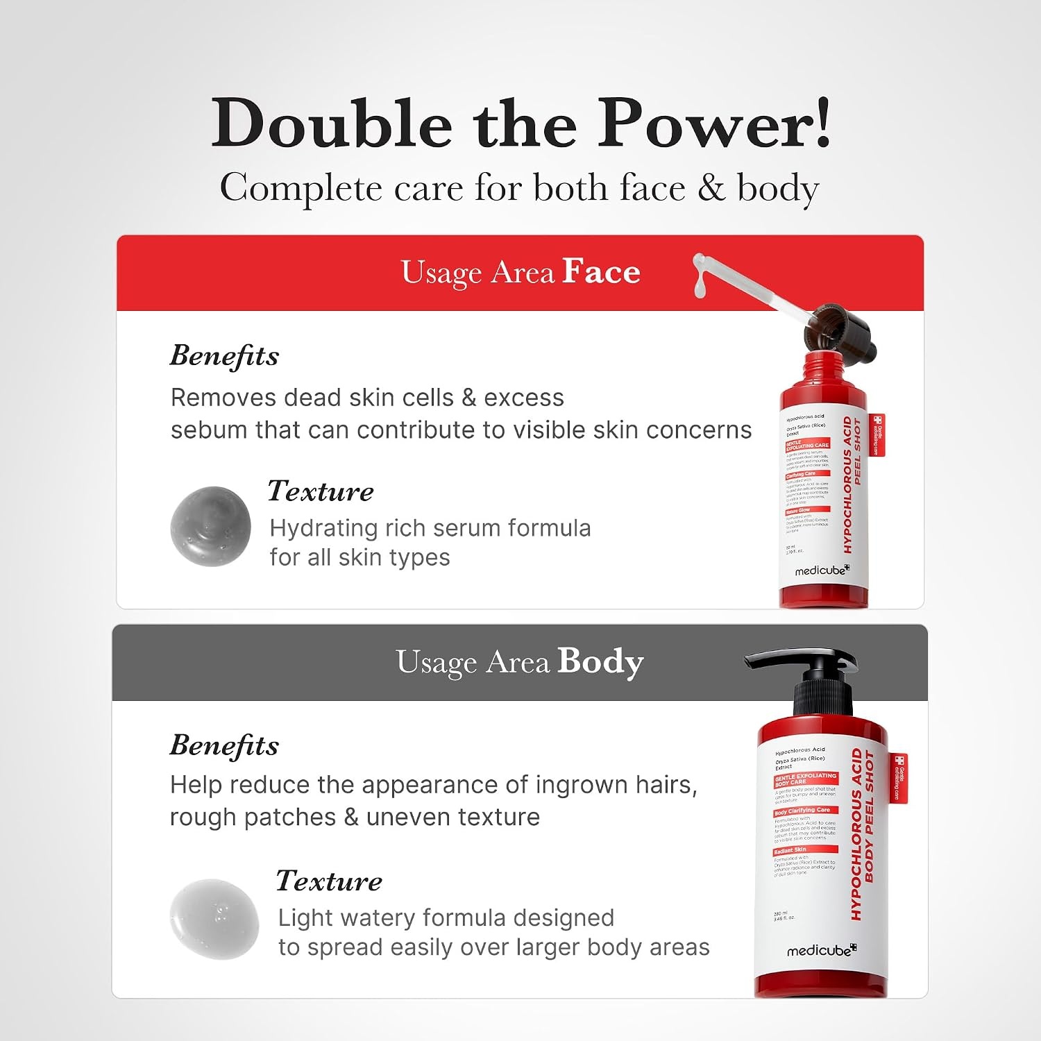image:imagemedicube Body Peel Shot with Hypochlorous Acid Gentle Body Exfoliating for Dead Skin Cells amp Uneven Texture Rice Extract Panthenol for Hydrating amp Smoothing 946 floz946 Fl Oz Pack of 1