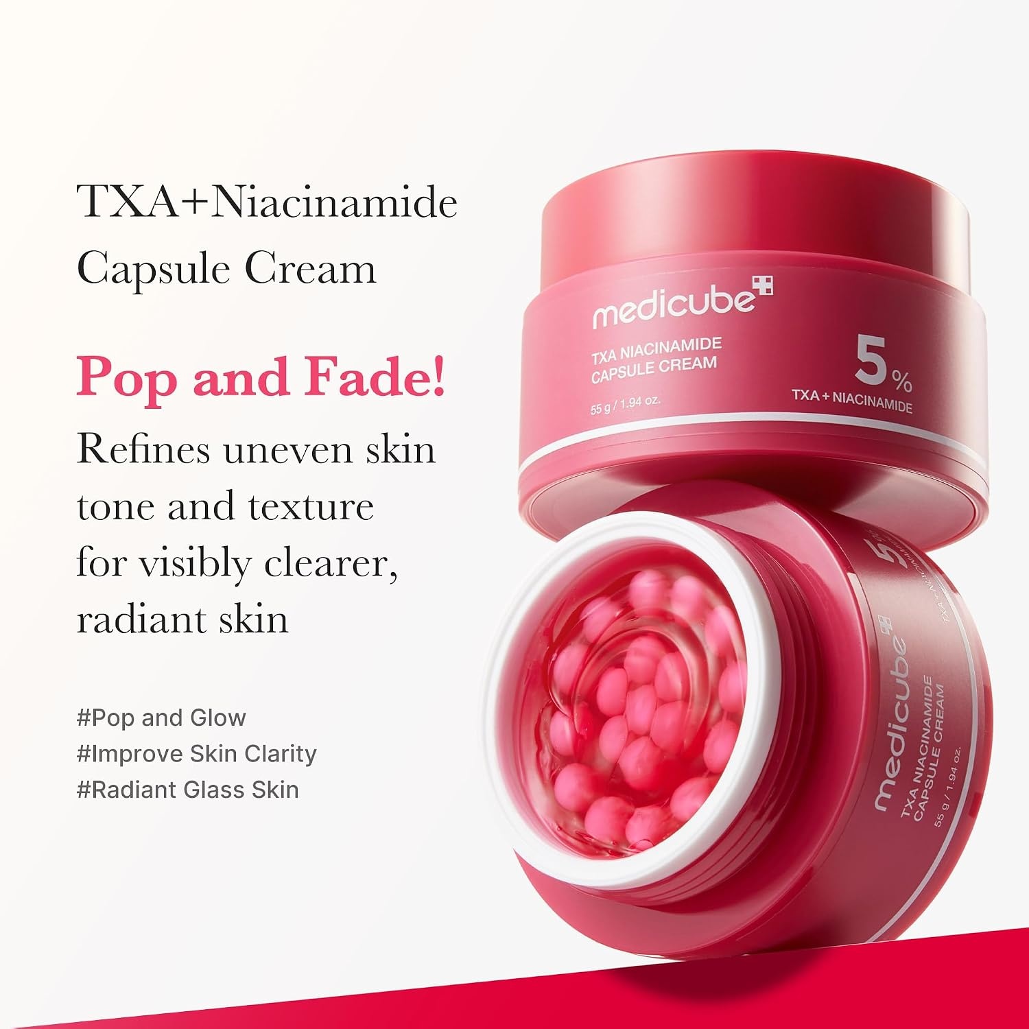 image:imagemedicube Capsule Cream Trio TXA Niacinamide Deep Vitamin C and Salmon DNA PDRN Capsule Cream Hydrating Clarifying Korean Skincare Set for Glowy Firm and Balanced Skin Tone