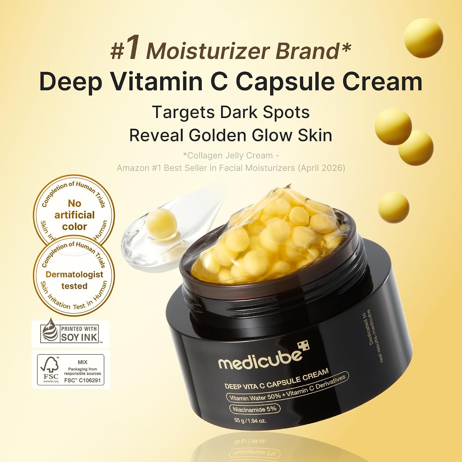 image:imagemedicube Capsule Cream with TXA Niacinamide Dual Radiance Moisturizer Ideal for Use After Spot Care Uneven Skin Tone amp Texture amp Hydration 99 Pure Tranexamic Acid Korean Skincare 194 ozDeep Vitamin C