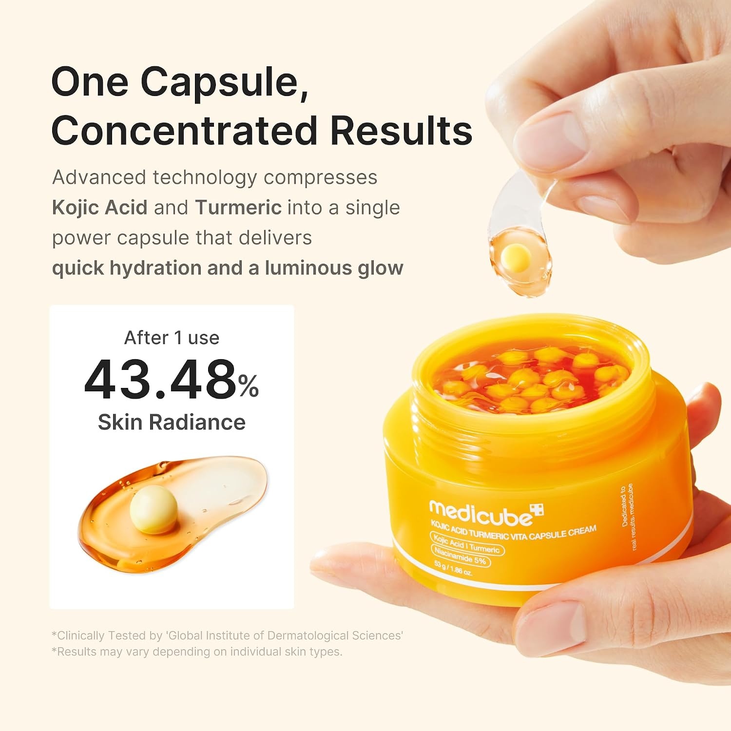image:imagemedicube Capsule Cream with TXA Niacinamide Dual Radiance Moisturizer Ideal for Use After Spot Care Uneven Skin Tone amp Texture amp Hydration 99 Pure Tranexamic Acid Korean Skincare 194 ozKojic Acid Turmeric