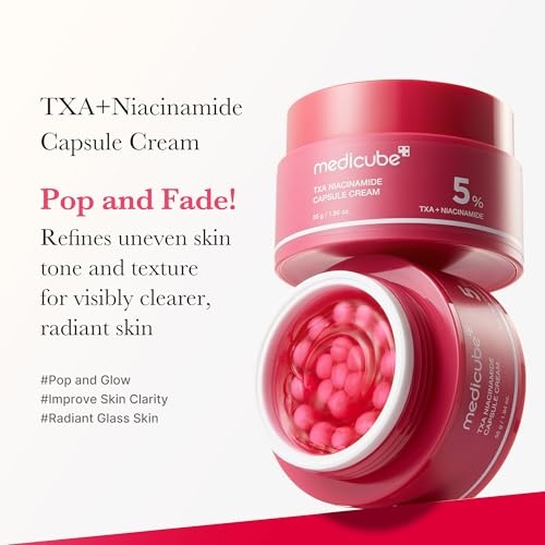 image:imagemedicube Clear Glass Skin Duo TXANiacinamide Capsule Cream and Zero Pore Pads 20 Smoother and clearer skin with gentle toner pad and moisturizer Korean skincare