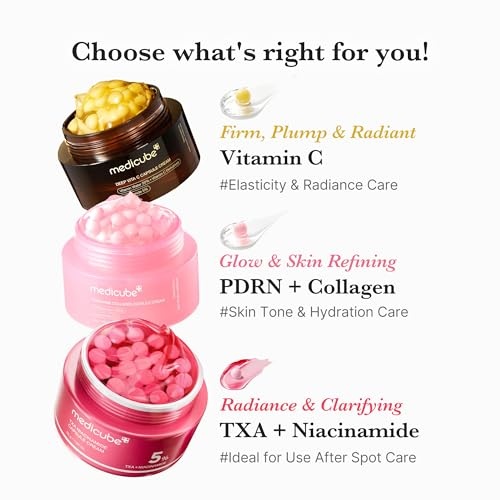 image:imagemedicube Clear amp Glow Capsule Duo TXA Deep Vitamin C Capsule Creams Radiance Boosting and Firming Face Moisturizers that Help Clarify Dull Skin and Reveal a Smooth Radiant Glow