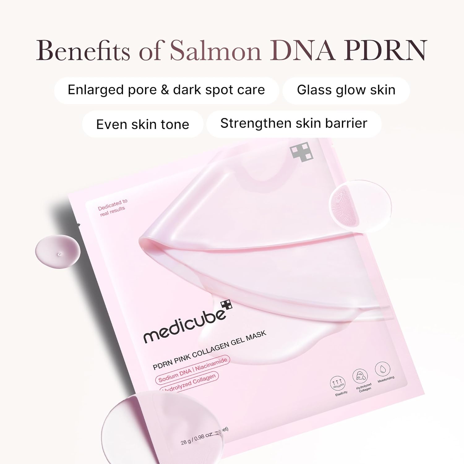 image:imagemedicube ColorChanging Jelly Mask Set For Uneven Skin Tone amp Radiant Glow Salmon DNA PDRN pink collagen jelly gel mask 4ea and Kojic Acid Turmeric Brightening Gold Jelly Gel Mask 4ea
