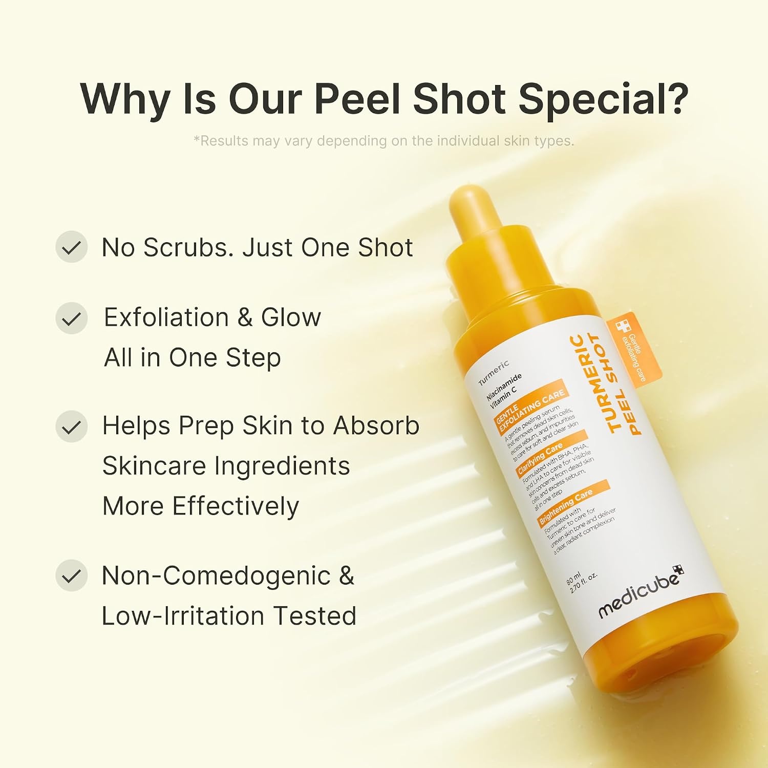 image:imagemedicube Dual Peel Shot Exfoliating Duo Hypochlorous Acid and Turmeric Facial Peel Shots Targeted Pore Excess Sebum amp Texture Care Soothing amp Calming with HOCI amp Turmeric Hydrating Glow Care