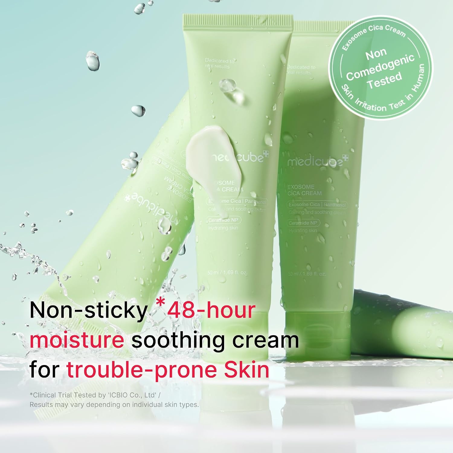 image:imagemedicube Exosome Cica Tea Tree Cream for Sensitive Skin with Centella Asiatica help reduce redness and breakouts Lowirritating Moisturizing Daily Texture Care Korean Skincare 17 fl oz