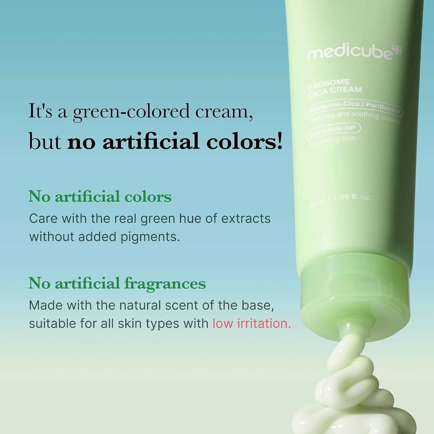 image:imagemedicube Exosome Cica Tea Tree Cream for Sensitive Skin with Centella Asiatica help reduce redness and breakouts Lowirritating Moisturizing Daily Texture Care Korean Skincare 17 fl oz