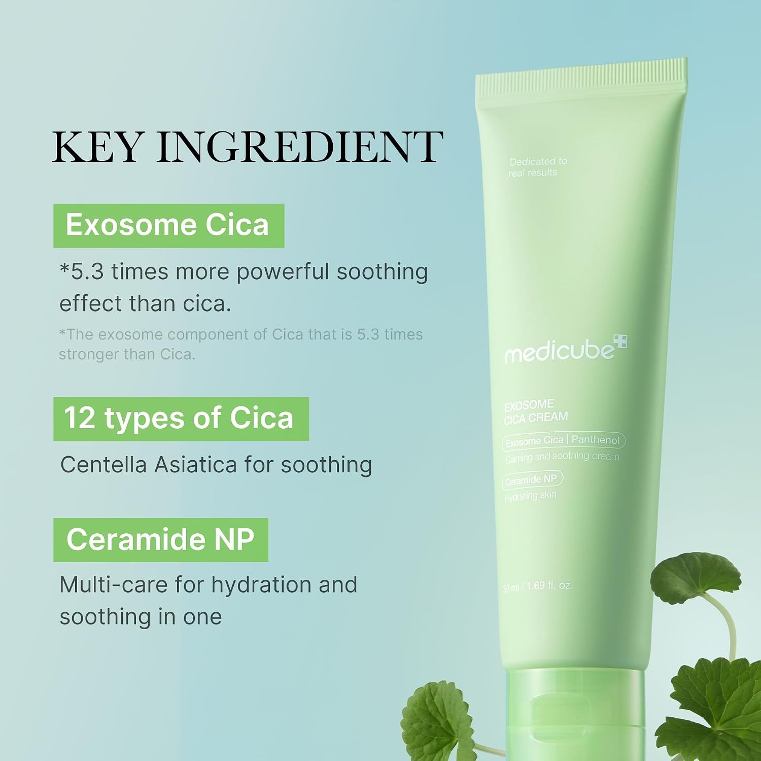 image:imagemedicube Exosome Cica Tea Tree Cream for Sensitive Skin with Centella Asiatica help reduce redness and breakouts Lowirritating Moisturizing Daily Texture Care Korean Skincare 17 fl oz