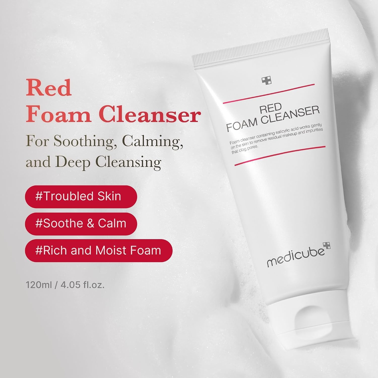 image:imagemedicube Facial Cleanser Zero Foam Cleanser for Pore amp Excess Oil Care Daily Gentle Cleansing Foam Excess Sebum Control Hydration Pore Minimization Korean Skincare Sensitive Skin 423 oz405 Fl Oz Pack of 1