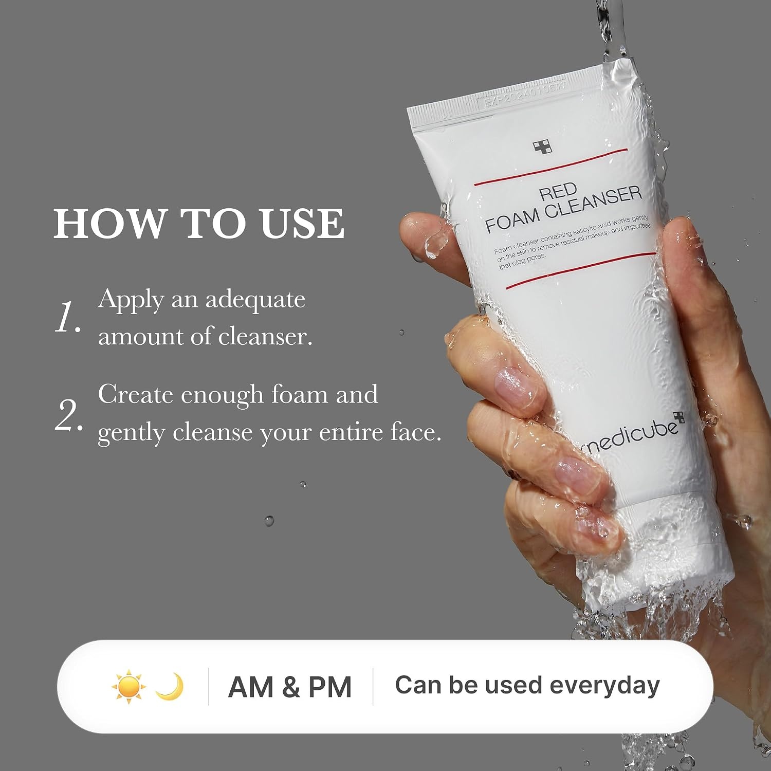 image:imagemedicube Facial Cleanser Zero Foam Cleanser for Pore amp Excess Oil Care Daily Gentle Cleansing Foam Excess Sebum Control Hydration Pore Minimization Korean Skincare Sensitive Skin 423 oz405 Fl Oz Pack of 1