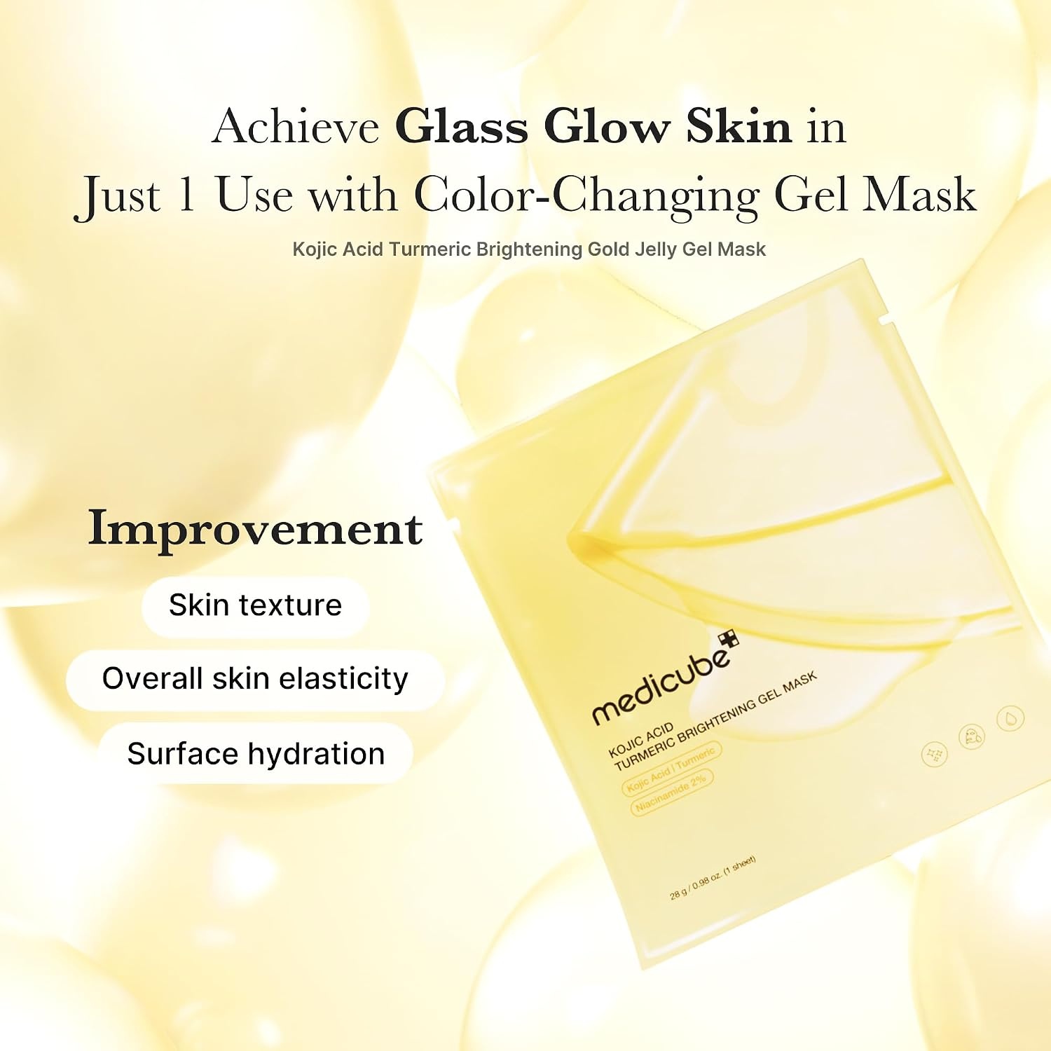 image:imagemedicube Jelly Gel Mask with Salmon DNA PDRN Pink Collagen Overnight Face Mask for Glass Glow Skin Elasticity Hydrating Firming and Moisturizing Korean Skincare 28g x 4eaKojic Acid