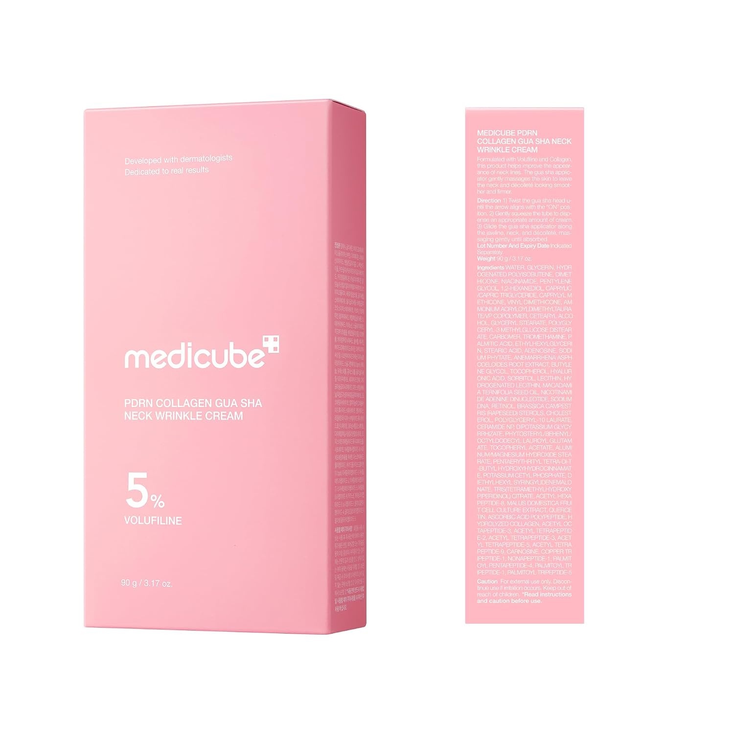 image:imagemedicube PDRN Collagen Gua Sha Neck Wrinkle Cream Firming Contour Care BuiltIn Gua Sha Massager with Volufiline 5 For the Look of Fine Lines Jawline Neck Dcollet Korean Skincare 317 oz
