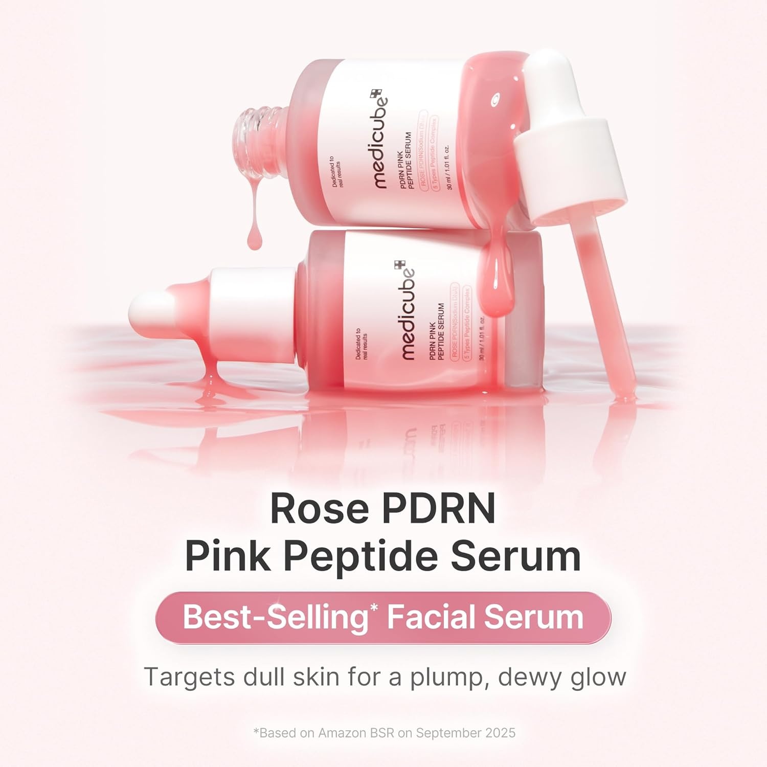 image:imagemedicube PDRN Pink Peptide Serum with Salmon DNA Pink Glow Serum with Peptides amp Niacinamide for Hydration amp FirmLooking Skin Uneven Tone Care Korean Skincare 101 fl OzRose PDRN Vegan