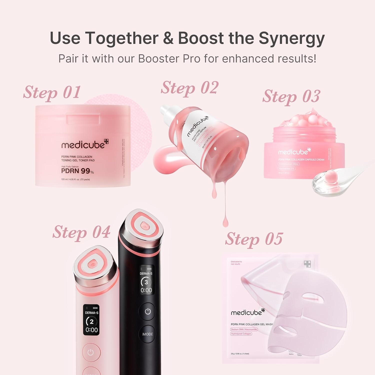image:imagemedicube PDRN Pink Peptide Serum with Salmon DNA Pink Glow Serum with Peptides amp Niacinamide for Hydration amp FirmLooking Skin Uneven Tone Care Korean Skincare 101 fl OzPink