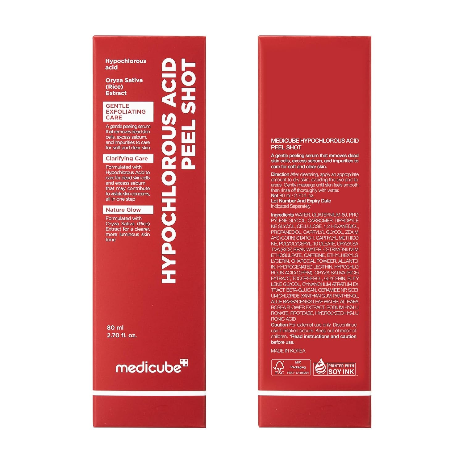 image:imagemedicube Peel Shot with Hypochlorous Acid for Pores amp Blackheads Gentle Exfoliating Serum for Dead Skin Cells amp Excess Sebum Rice Extract Panthenol for Hydrating amp Smoothing 27 flozHypochlorous Acid