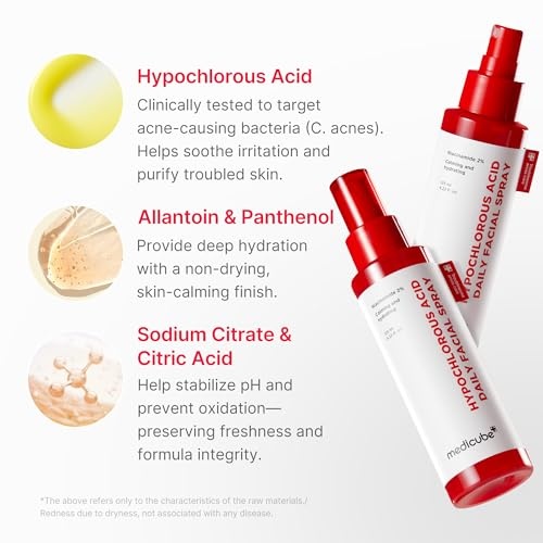 image:imagemedicube Power Soothing Spray Duo Hypochlorous Acid Full amp Mini Set for Instant Hydration and Soothing Care Hypochlorous Acid Facial Mist Travel Size Gift Set 169 floz amp 422 floz