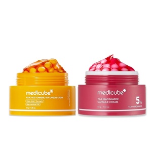 medicube Capsule Cream for Stressed Skin Duo: Kojic Acid Turmeric and TXA Capsule Cream | for Clear, Radiant & Hydrated Skin | Customizable Daily Moisturizer for All Skin Types