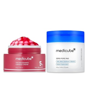 medicube Clear Glass Skin Duo: TXA+Niacinamide Capsule Cream and Zero Pore Pads 2.0 | Smoother and clearer skin with gentle toner pad and moisturizer | Korean skincare