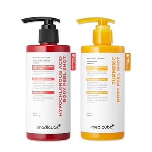 medicube Dual Body Peel Shot Duo: Hypochlorous Acid and Turmeric Body Peel Shot | for Gentle Exfoliation for Dead Skin Cells, Rough Patches, and Visible Concerns | Brightening & Calming | Skincare Set