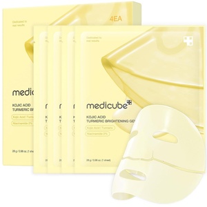 medicube Jelly Gel Mask with Salmon DNA PDRN Pink Collagen | Overnight Face Mask for Glass Glow Skin | Elasticity, Hydrating, Firming and Moisturizing | Korean Skincare, 28g x 4ea(Kojic Acid)