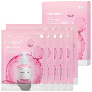 medicube PDRN Pink Peptide Ampoule Sheet Mask 10EA | Sheet Mask for Uneven Skin Tone Care – Glow & Hydration, Korean Skincare, 23ml x 10ea(10 Count (Pack of 1))