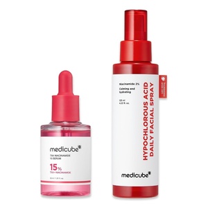 medicube Red Power Duo for After Spot Care Use: TXA+Niacinamide 15% Glow Facial Serum and Power Soothing Spray