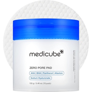 medicube Toner Pads Kojic Acid Turmeric Clarifying Toner Pad for Troubled Skin & Use After Spot Care, Soothing with Kojic Acid, Turmeric, Niacinamide, Glycolic Acid, Korean Skin Care, 70 Pads (1 Pack)(Zero Pore Pads)
