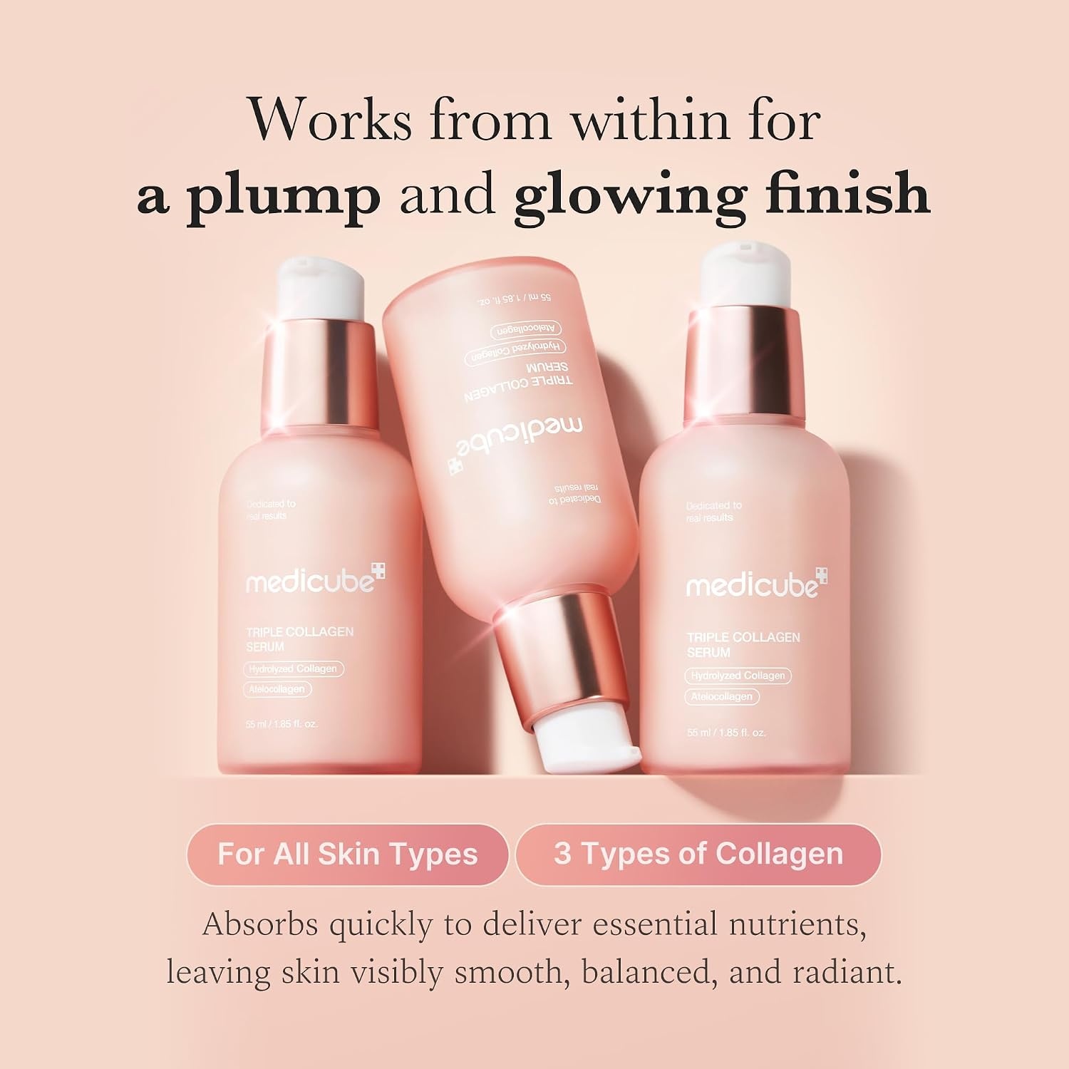 image:imageMedicube Triple Collagen Serum 185 floz Nourish dull skin with Triple Collagen Complex A lightweight serum with Niacinamide and Hyaluronic Acid Korean Skincare185 Fl Oz Pack of 1