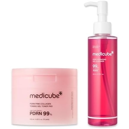 image:imagePDRN Soothing Care Duo Salmon DNA Pink Collagen Jelly Pad and PDRN Jelly to Foam Cleanser Gentle but Powerful Cleanser and Toner Pad for Radiant Balanced Skin