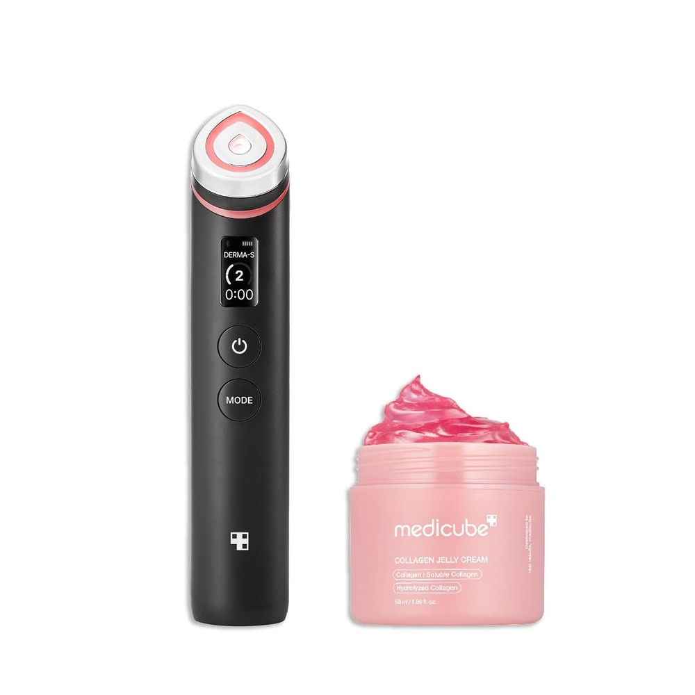 image:imagemedicube Booster Glow Duo for Poreless Radiance Booster Pro Black and Collagen Jelly Cream 50ml At Home Care for Firming amp Radiance Glow Boost Gifts for Women Skincare Set