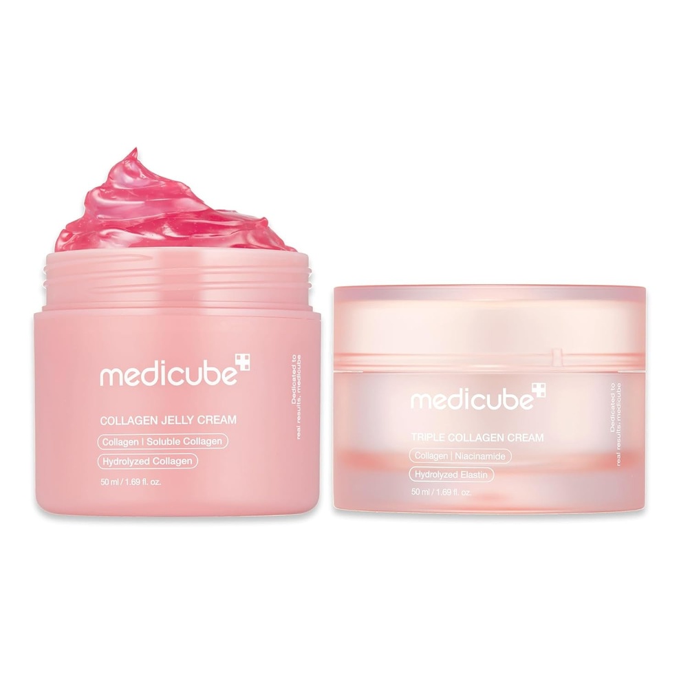 image:imagemedicube Collagen Swirl Duo for Glowing FimerLooking Skin Collagen Jelly Cream 50ml and Triple Collagen Cream Niacinamide Hyaluronic Acid for Improving Skins Moisture Barrier Korean Skin Care