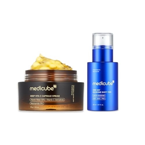 image:imagemedicube Flawless Skin Deep Vitamin C Golden Capsule Face Moisturizer and Zero Exosome Shot 7500 PPM Spicule Facial Serum