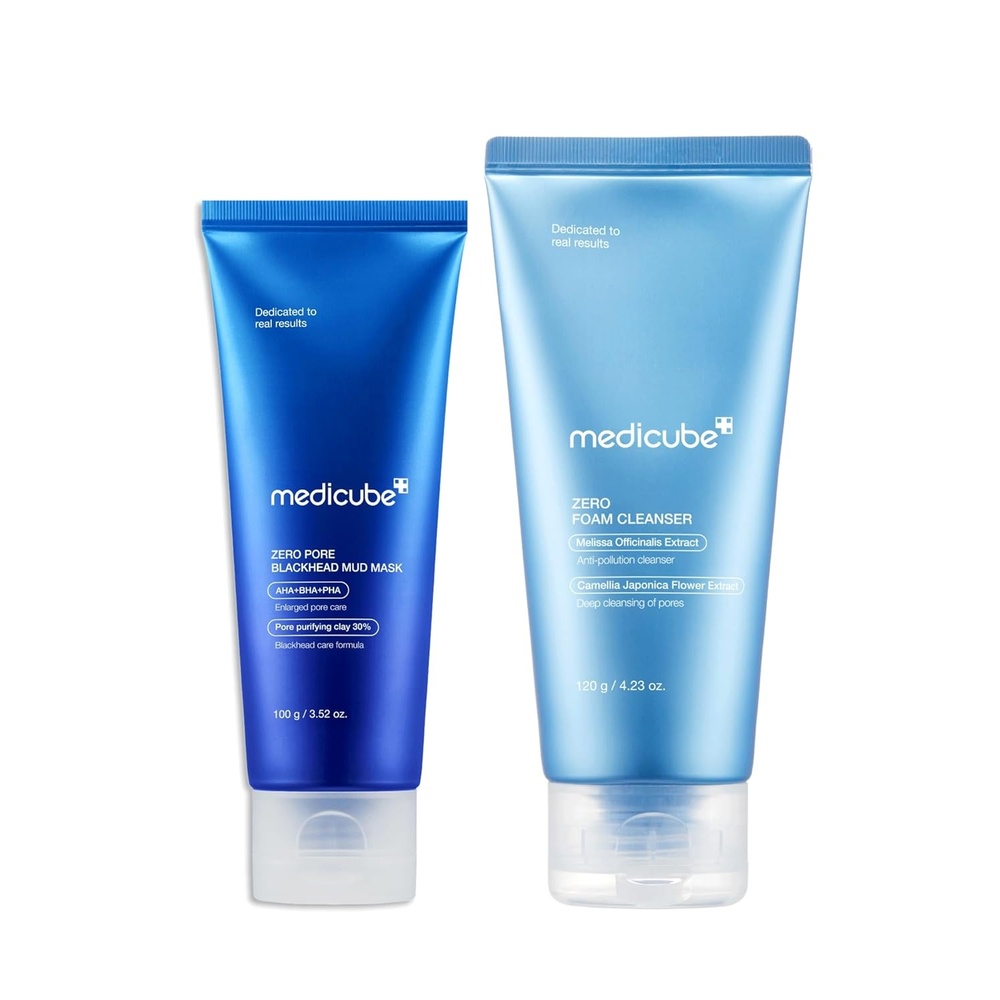 image:imagemedicube Home Care Duo for Flawless Skin Zero Pore Blackhead Mud Facial Mask and Zero Foam Cleanser for Sensitive Skin