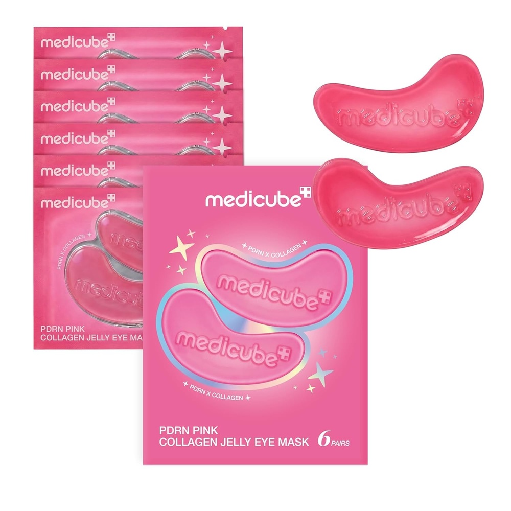 image:imagemedicube Jelly Eye Mask PDRN Pink Collagen Hydrogel Eye Patches with PDRN Collagen NAD Refreshing for Puffy Tired Eyes Firming for Look of Wrinkles Fine Lines Korean Skincare 28 PairsPDRN 6 Pairs
