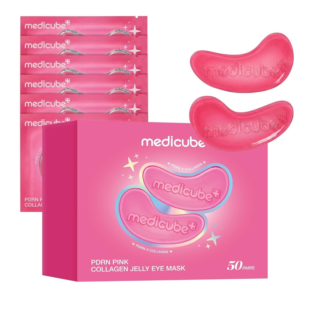 image:imagemedicube Jelly Eye Mask PDRN Pink Collagen Hydrogel Eye Patches with PDRN Collagen NAD Refreshing for Puffy Tired Eyes Firming for Look of Wrinkles Fine Lines Korean Skincare 28 PairsPDRN 50 Pairs