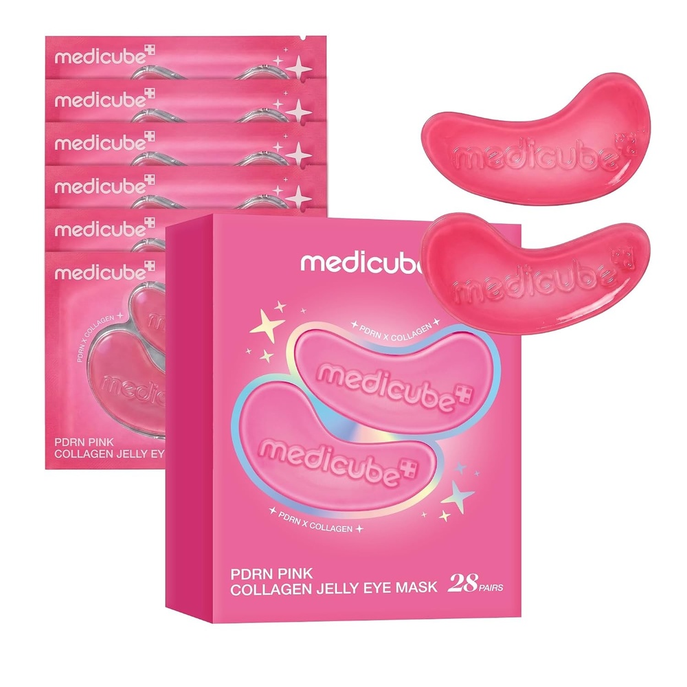 image:imagemedicube Jelly Eye Mask PDRN Pink Collagen Hydrogel Eye Patches with PDRN Collagen NAD Refreshing for Puffy Tired Eyes Firming for Look of Wrinkles Fine Lines Korean Skincare 28 PairsPDRN 28 Pairs