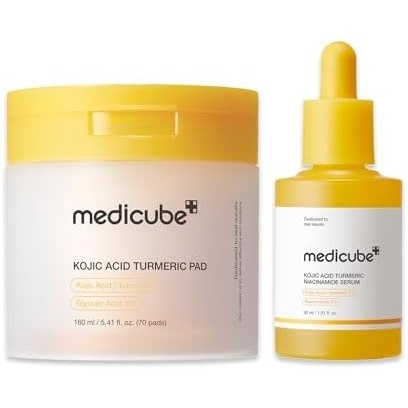 image:imagemedicube Kojic Acid Renew amp Smooth Duo for Troubled Skin Kojic Acid Turmeric Clarifying Toner Pad and Kojic Acid Turmeric Clarifying amp Balancing Capsule Serum