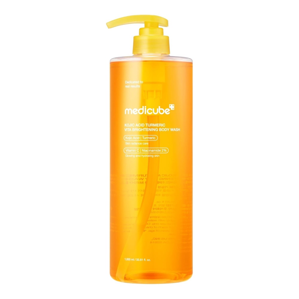 image:imagemedicube Kojic Acid Turmeric Brightening Body Wash Gentle Shower Gel for Uneven Skin Niacinamide Vitamin C AHABHA Deep Cleansing Hydrating Formula Easy and Effective 1352 floz3381 Fl Oz Pack of 1