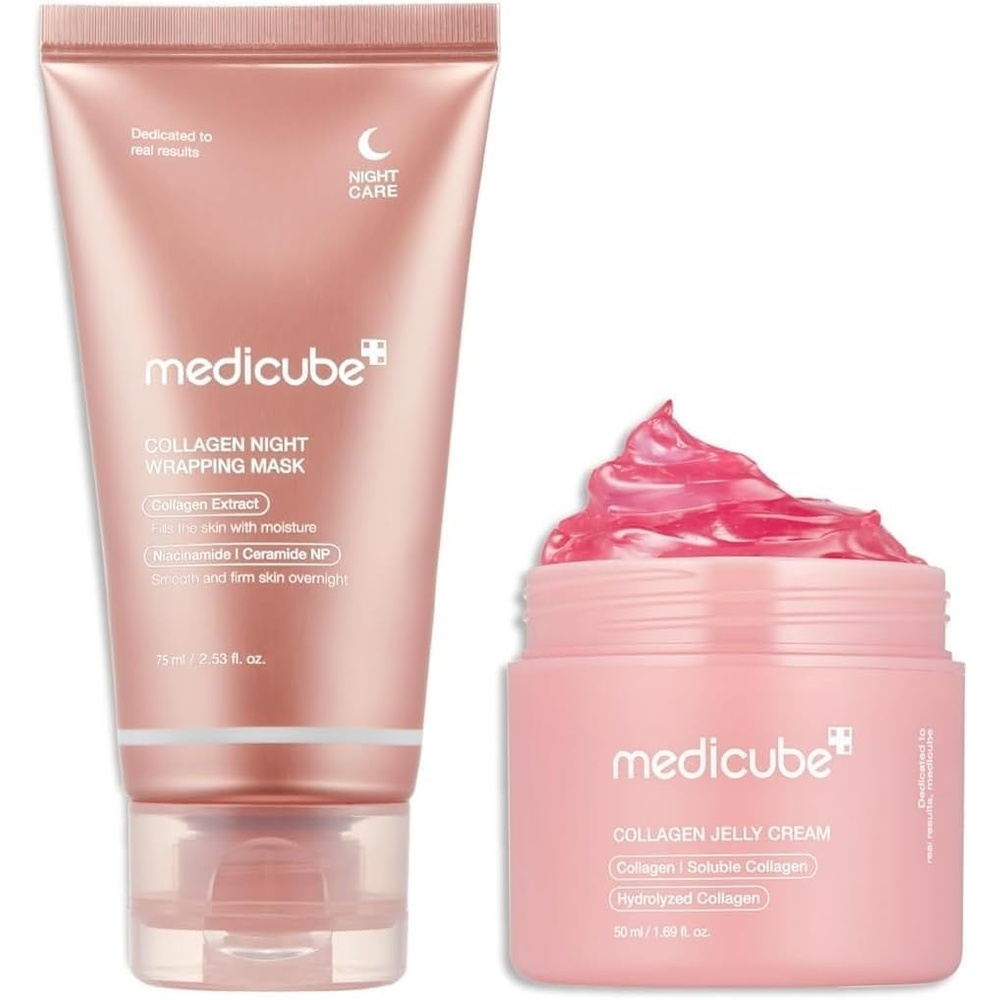 image:imagemedicube Korean Collagen for Beginner Collagen Overnight Wrapping Peel Off Facial Mask Pack and Jelly Cream 169 Fl Oz 50ml