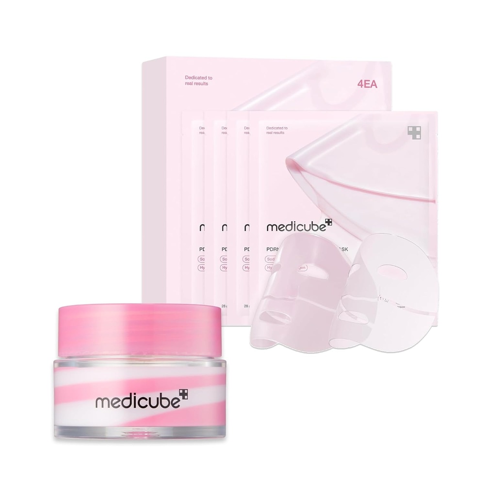 image:imagemedicube PDRN Overnight Facial and Lip Nourish Duo PDRN Lip Sleeping Mask Glow Balm and Salmon DNA PDRN Pink Collagen Jelly Gel Mask Overnight Care for Glow and Nourishment